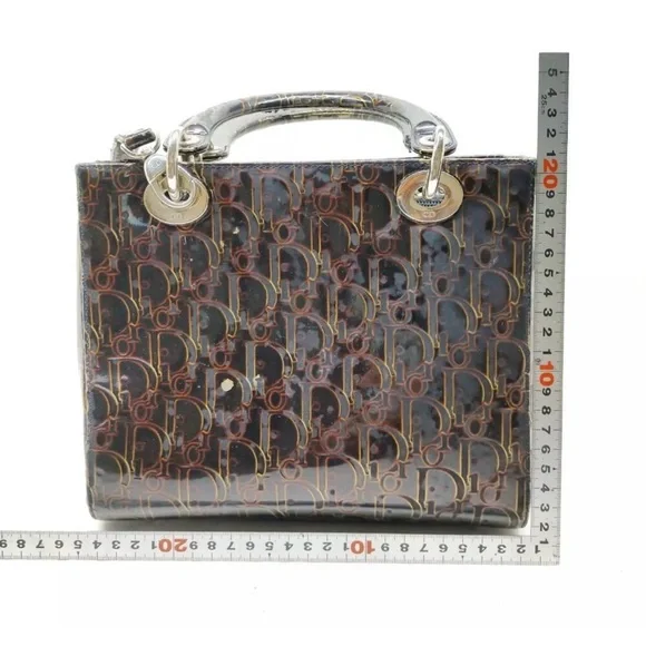 Christian Dior Hand Bag Brown Enamel - Picture 3 of 17